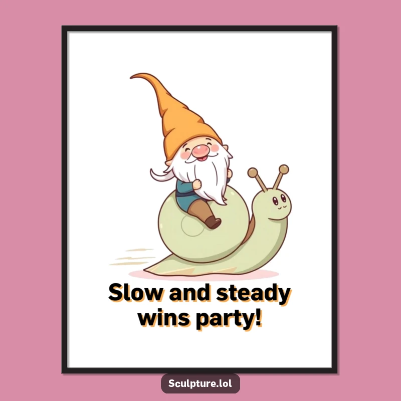 Free Printable Gnome Snail Art - Funny Downloadable Decor for Speedy Vibes