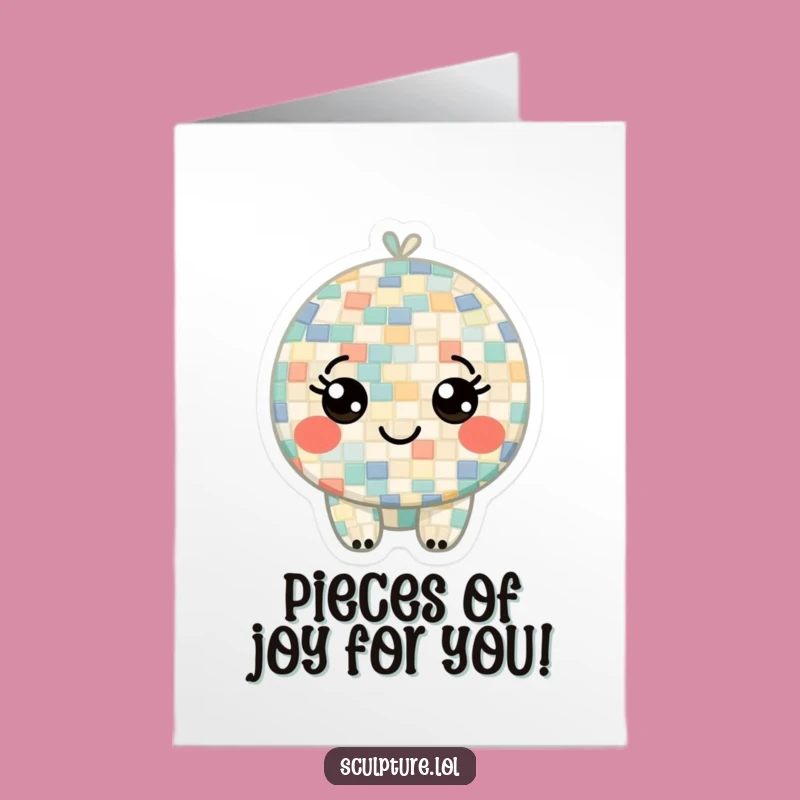 Free Printable Birthday Card: Mosaic Character - Quirky Funny Downloadable