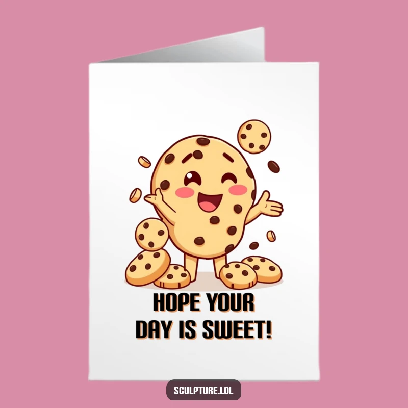 Free Printable Funny Birthday Card: Cookie Juggler Hilarious Downloadable Gift for Celebration