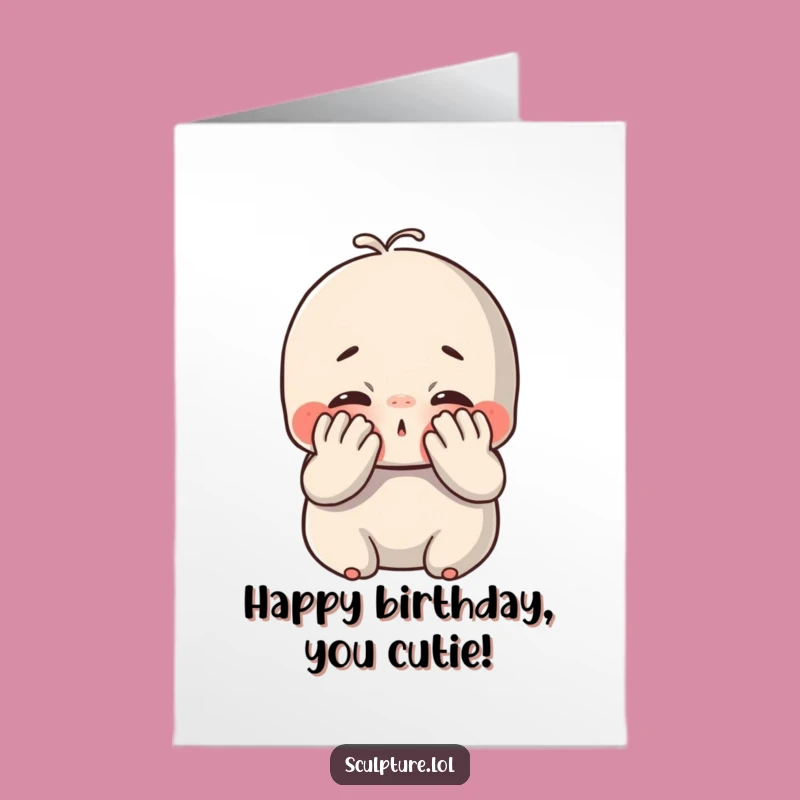 Free Printable Smushy Face Birthday Card: Funny Clay Character Downloadable Gift