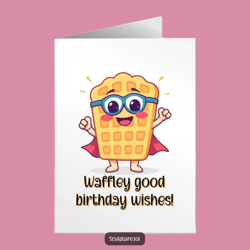 Free Printable Waffle Superhero Funny Birthday Card - Downloadable DIY Gift!