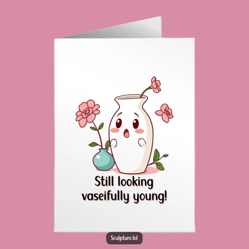 Free Printable Birthday Card: Surprised Vase Humor, Funny Downloadable Gift for Him or Her