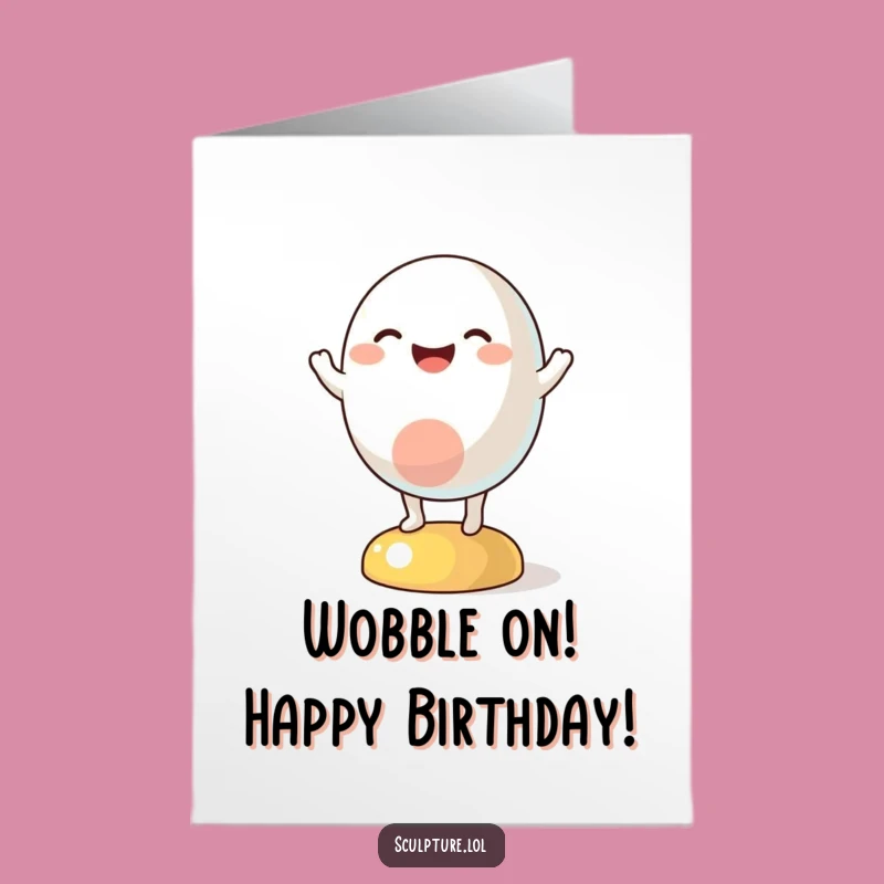 Free Printable Birthday Card: Funny Wobbling Abstract Character for a Joyful DIY Gift