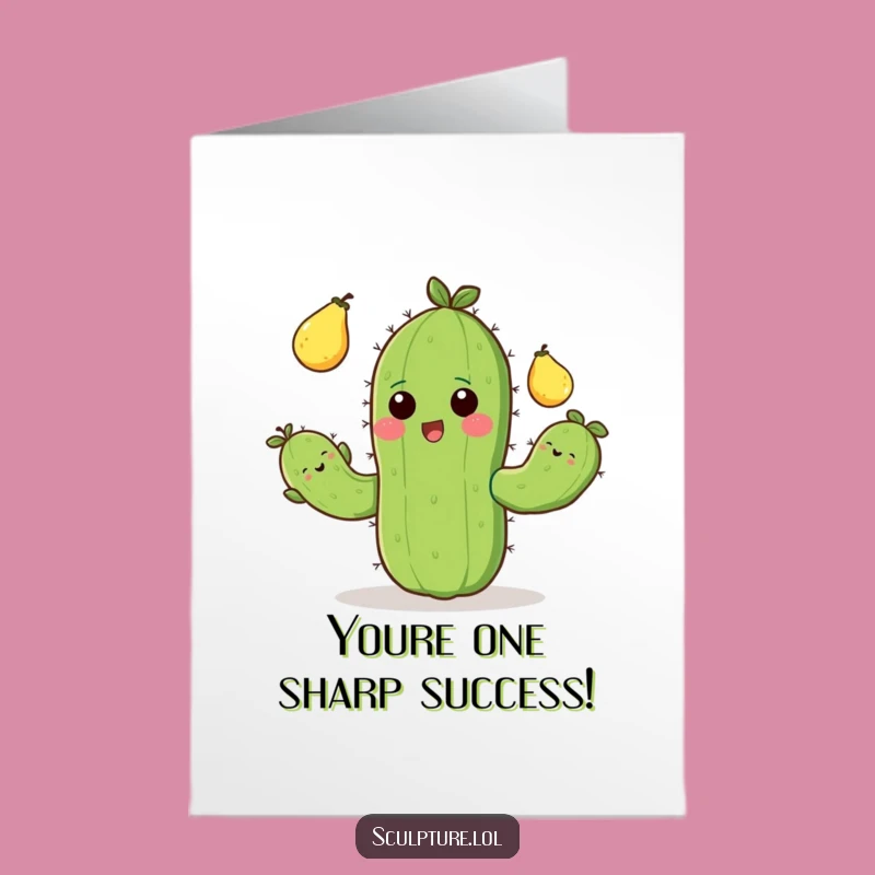 Free Printable Congrats Card: Cactus's Prickly Pear Balancing Act!