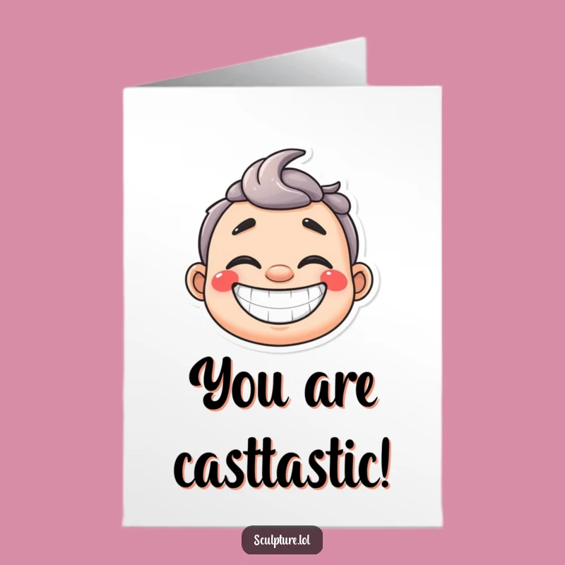 Free Printable Plaster Cast Congrats Card: Funny Grin Downloadable Success