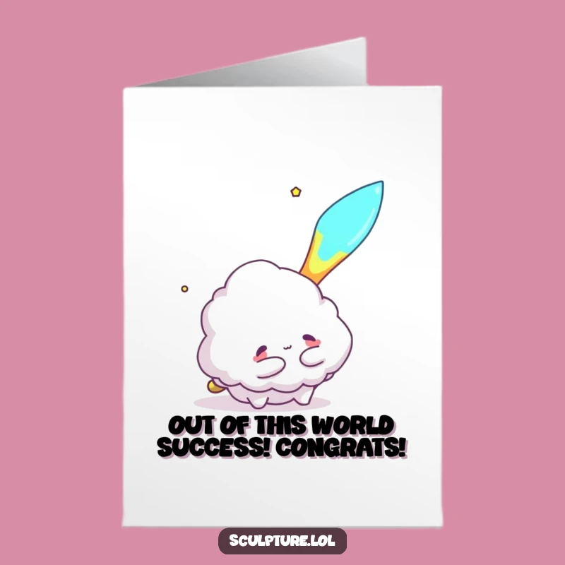 Free Printable Congrats Cloud Card: Hugging Meteor Downloadable Gift