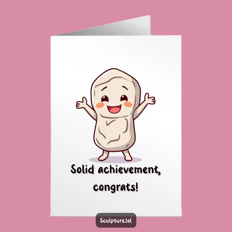 Free Printable Congrats Card: Dancing Stone Figure - Fun Downloadable Greeting