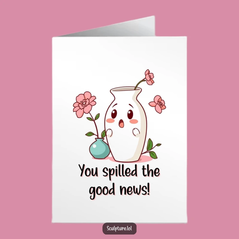 Free Printable Congrats Card: Shocked Vase Design, Funny Downloadable Gift for Any Occasion