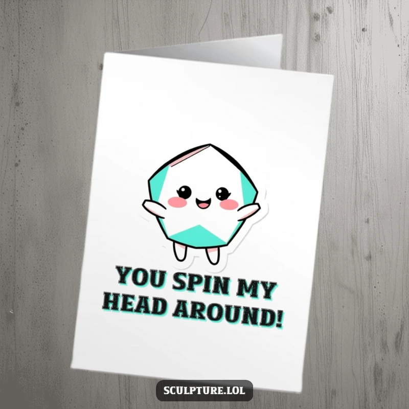 Funny Free Printable Geometric Shape Congrats Card: Cheerful geometric character in a fun, celebratory rotation.