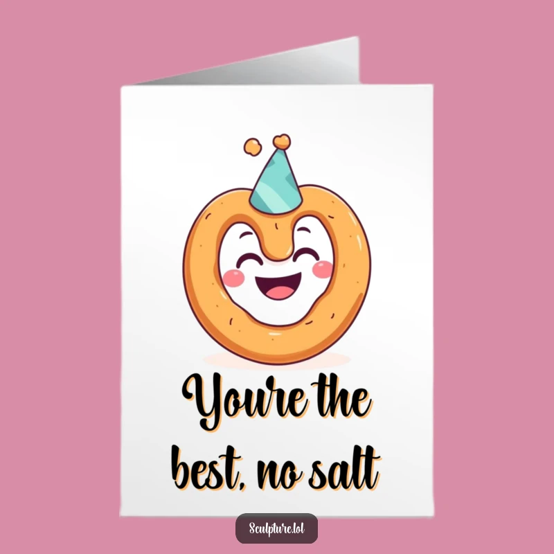 Free Printable Funny Thank You Card: Grinning Pretzel Appreciation Laughs Downloadable Gift
