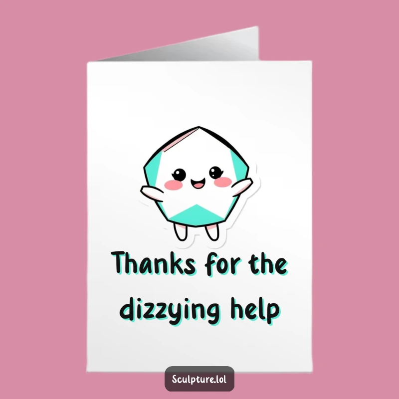 Free Printable Geometric Shape Thank You Card: Silly Rotation Downloadable Note