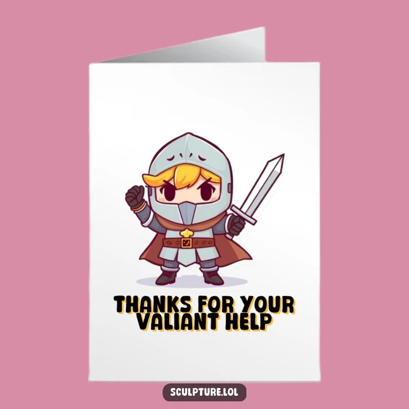 Free Printable Knight Thank You Card - Tiny Sword Hero Downloadable Thanks for Their Deeds