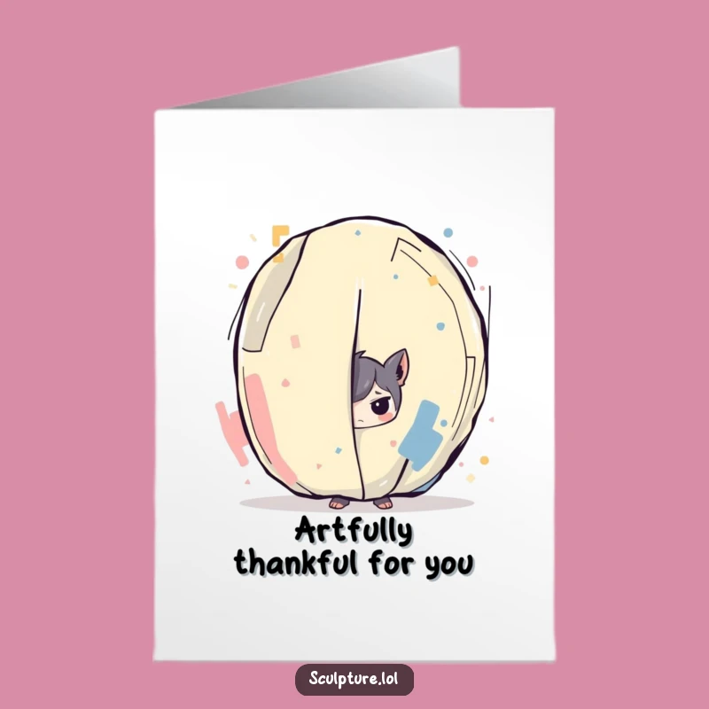 Free Printable Thank You Card: Mischievous Art Character Funny Downloadable Gift