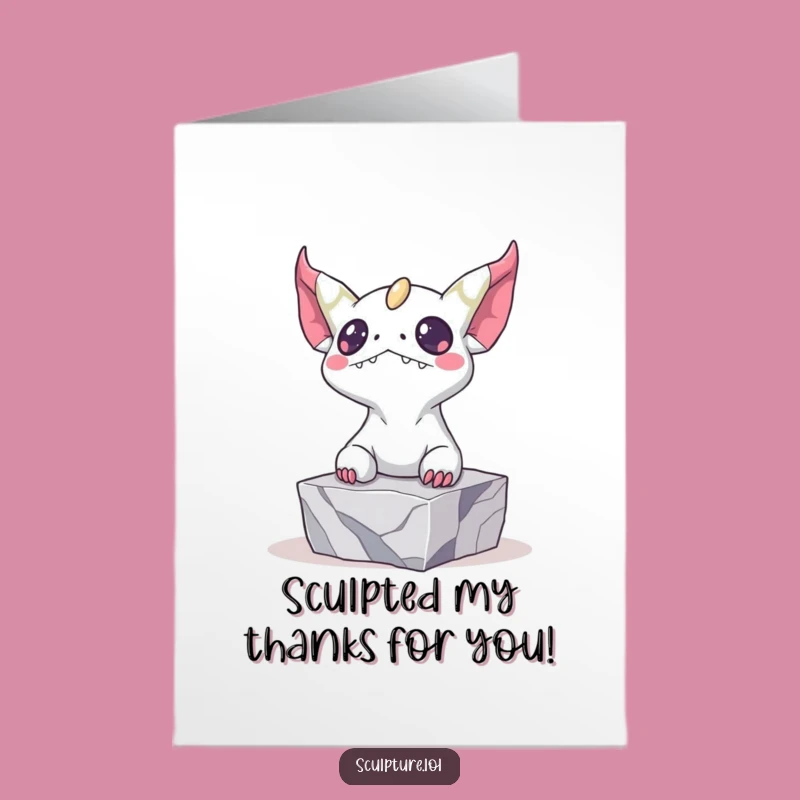 Free Printable Creature Thank You Card: Bizarre Marble Reveal Downloadable Gift