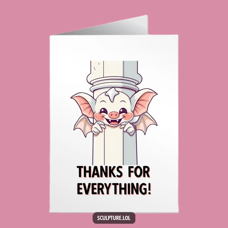 Funny Free Printable Thank You Card: Gargoyle Peek-a-Boo!