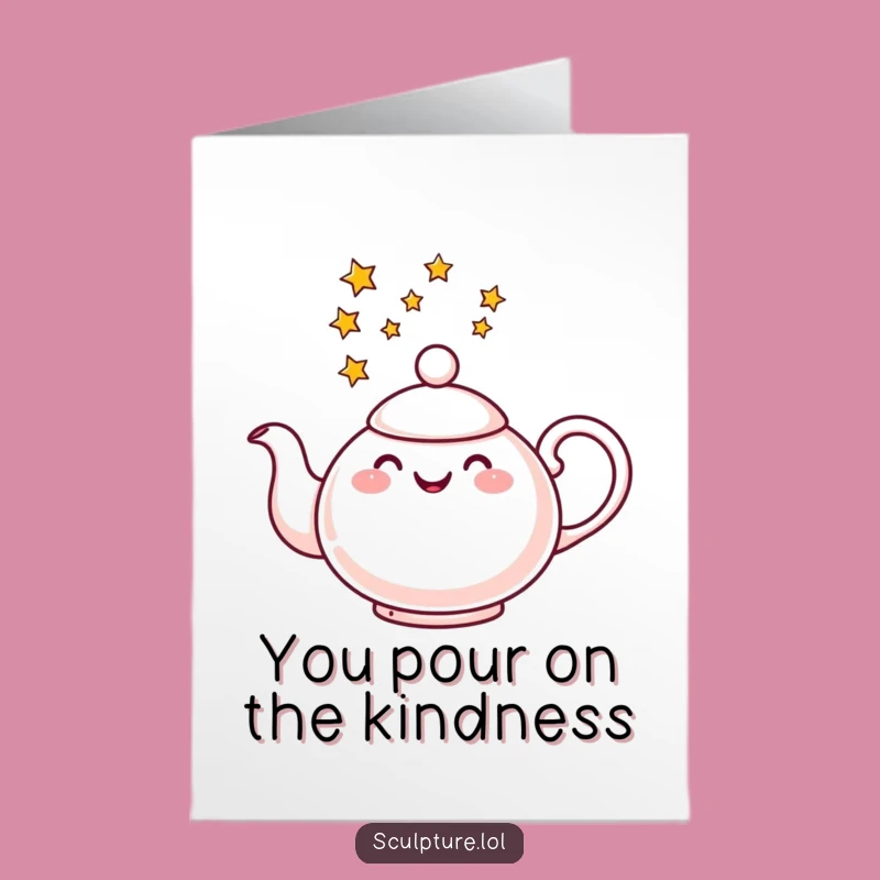 Free Printable Whimsical Thanks Card: Star Teapot Pouring, Magical Downloadable Gift!