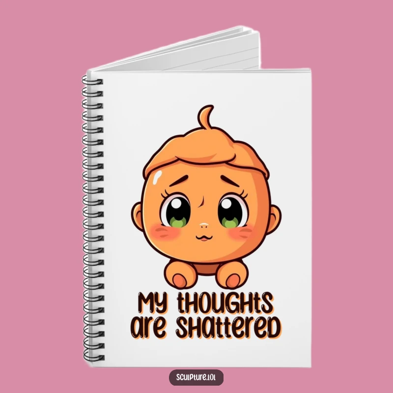 Funny Surprised Terracotta Character Notebook - Jot Down Ideas with Humorous Flair!