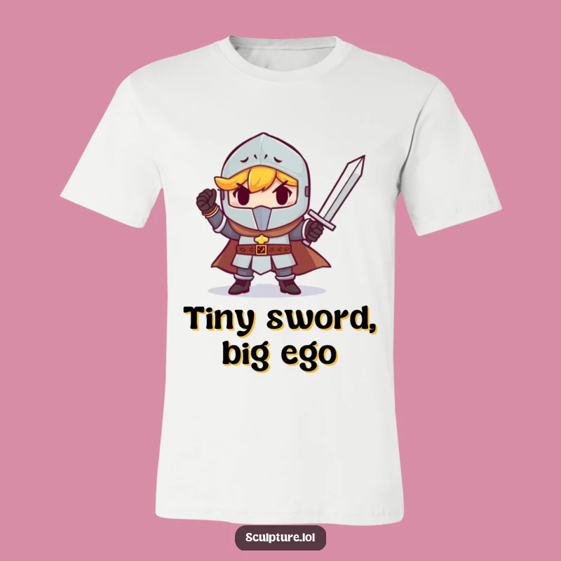 Funny Little Knight T-Shirt - Tiny Sword, Big Humor!