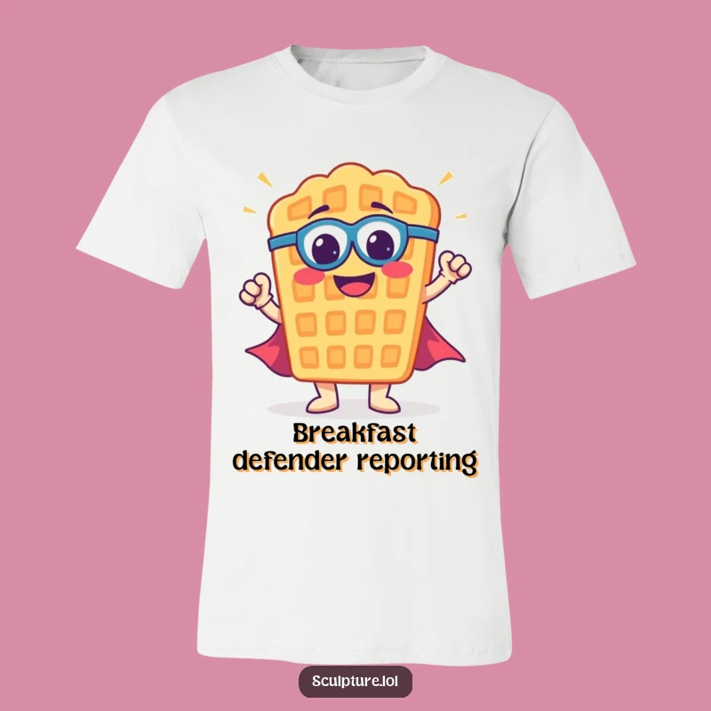 Funny Waffle Superhero T-Shirt: Bold Breakfast Hero Design, Amazing Funny Gift!