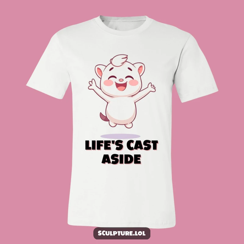 Funny Plaster Cast T-Shirt: Giggling Jump for a Hilarious, Artistic Style Gift