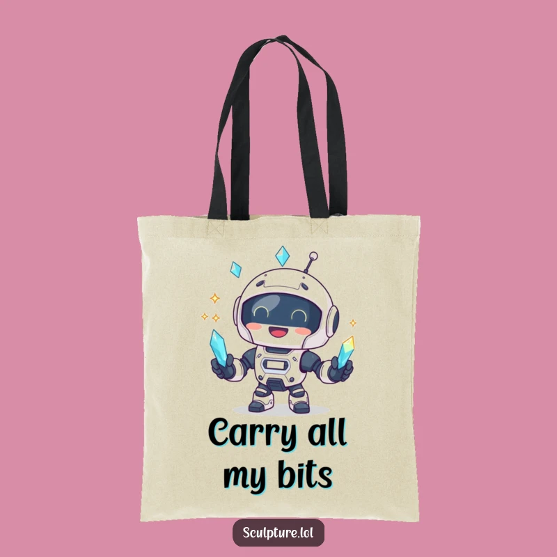 Funny Robot Juggling Tote Bag: Whimsical Storage, Perfect Gift!