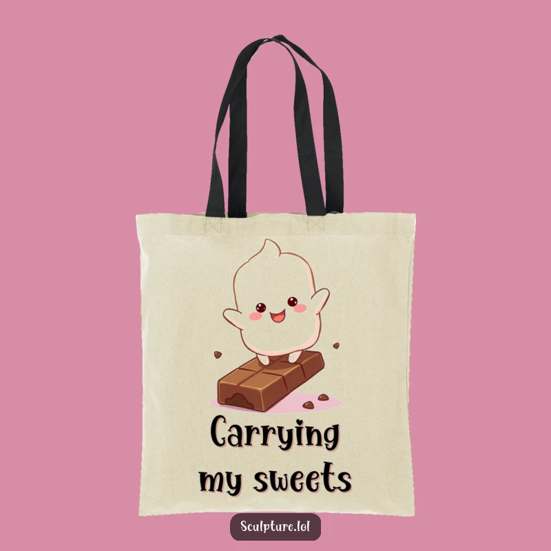 Funny Marshmallow Chocolate Tote Bag: Carry Sweetness, Great Gift