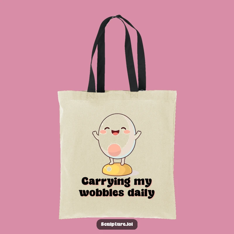 Funny Abstract Wobble Tote Bag: Joyful Character for Everyday Humor