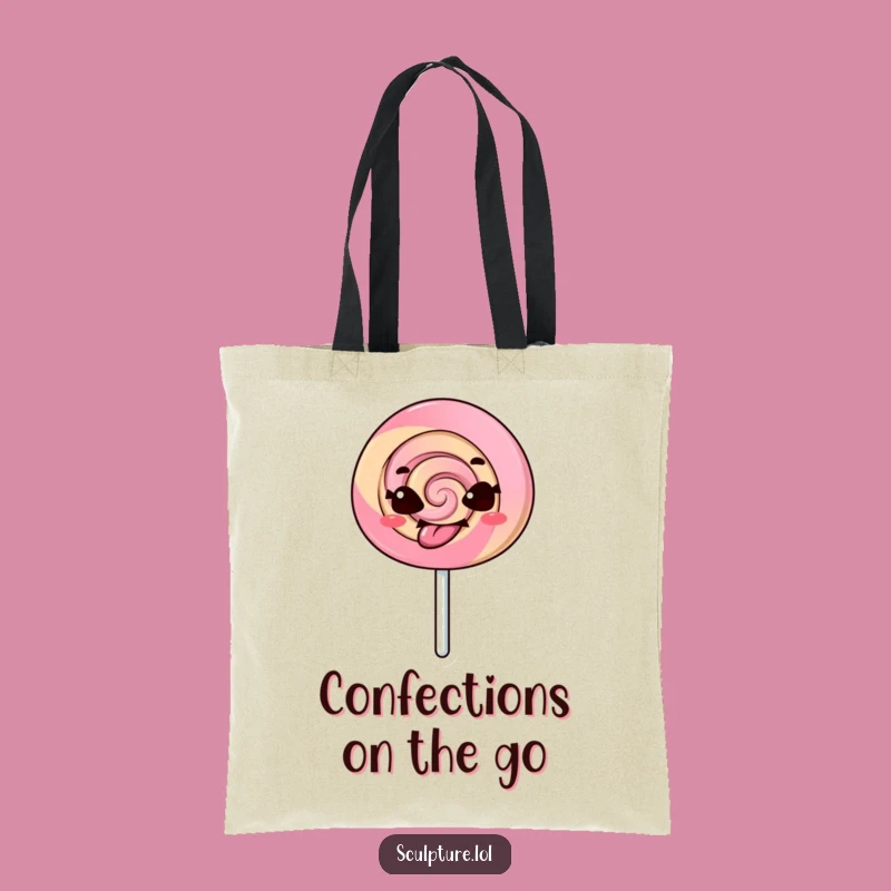 Funny Lollipop Tote Bag - Mischievous Tongue Out Carry-All