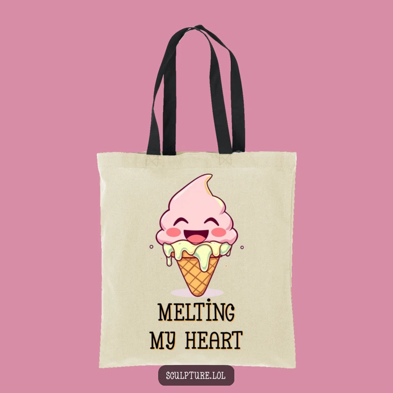 Funny Melting Ice Cream Tote Bag: Carry Sweetness and Smiles Daily