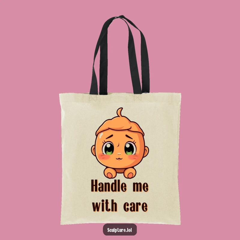 Funny Surprised Terracotta Character Tote Bag - Carry Your Laughs in Style!