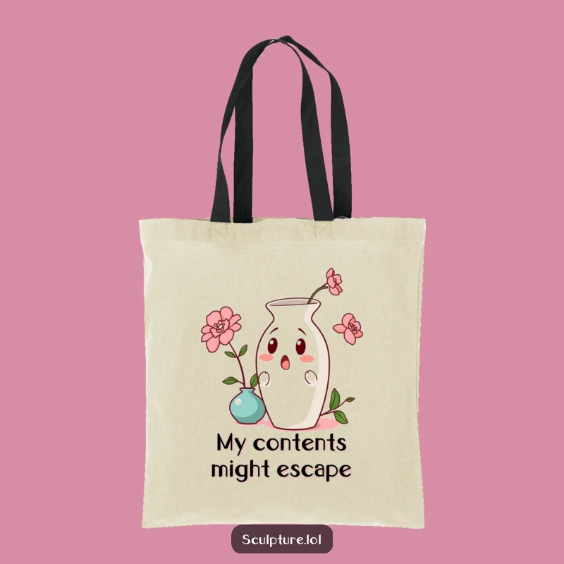 Funny Surprised Vase Tote Bag: Carry Your Essentials with This Comical Ceramic Art Accessory